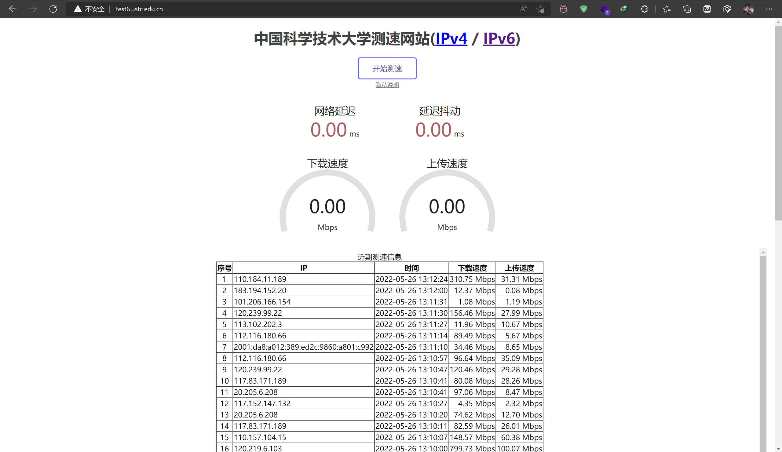 中科大测速:一个中国高质量测速网站